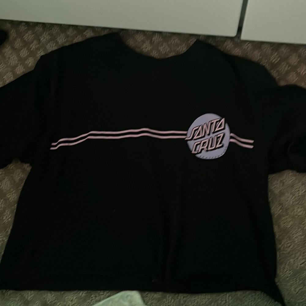 Cropped santa cruz skateboard shirt